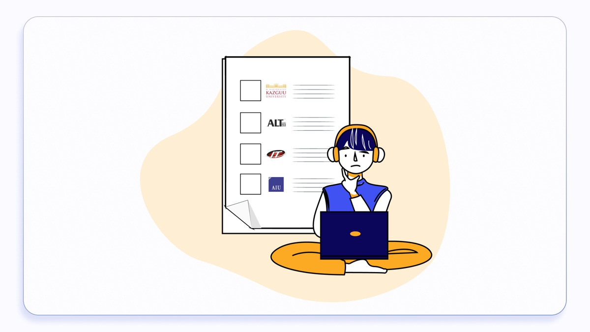 Как нужно выбирать 4 университета и 4 специальностей?
